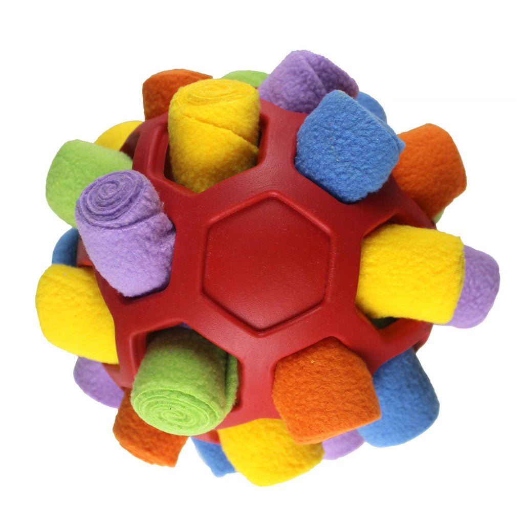 Colorful textured ball toy on a white background
