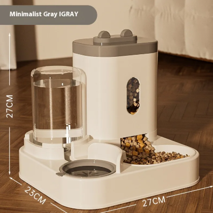 Slide-Cover Automatic Pet Feeder & Water Dispenser for Dogs & Cats