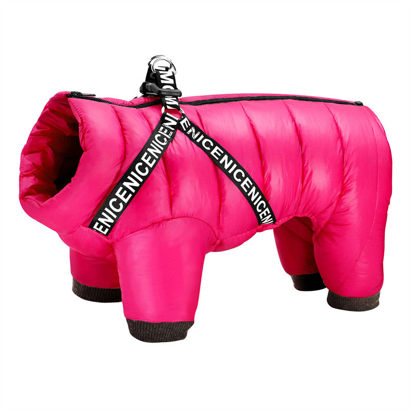 PP Cotton Winter Dog & Cat Outfit — Warm Four-Leg Suit for Small Breeds (S–2XL)