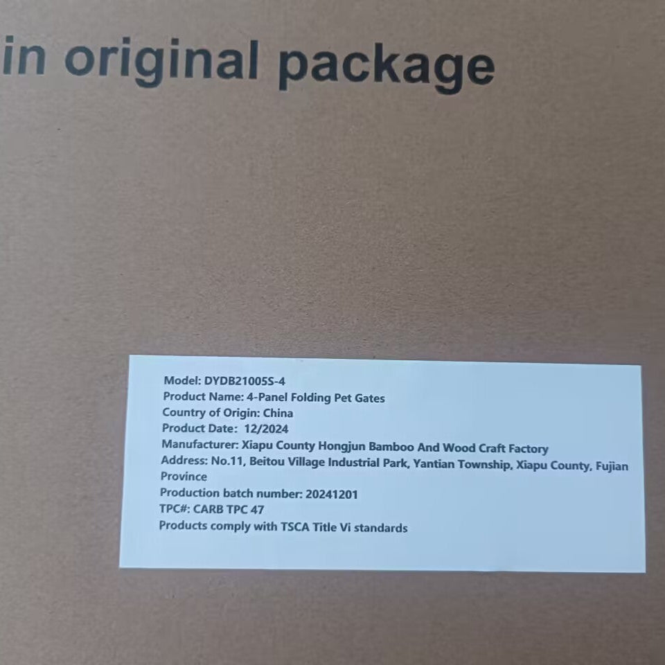 Product label on a cardboard box with text and a bar code.