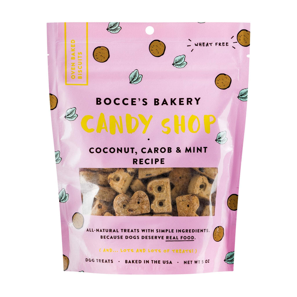 Bocce's Bakery Candy Shop Coconut, Carob & Mint Dog Biscuits — Wheat-Free (5oz)