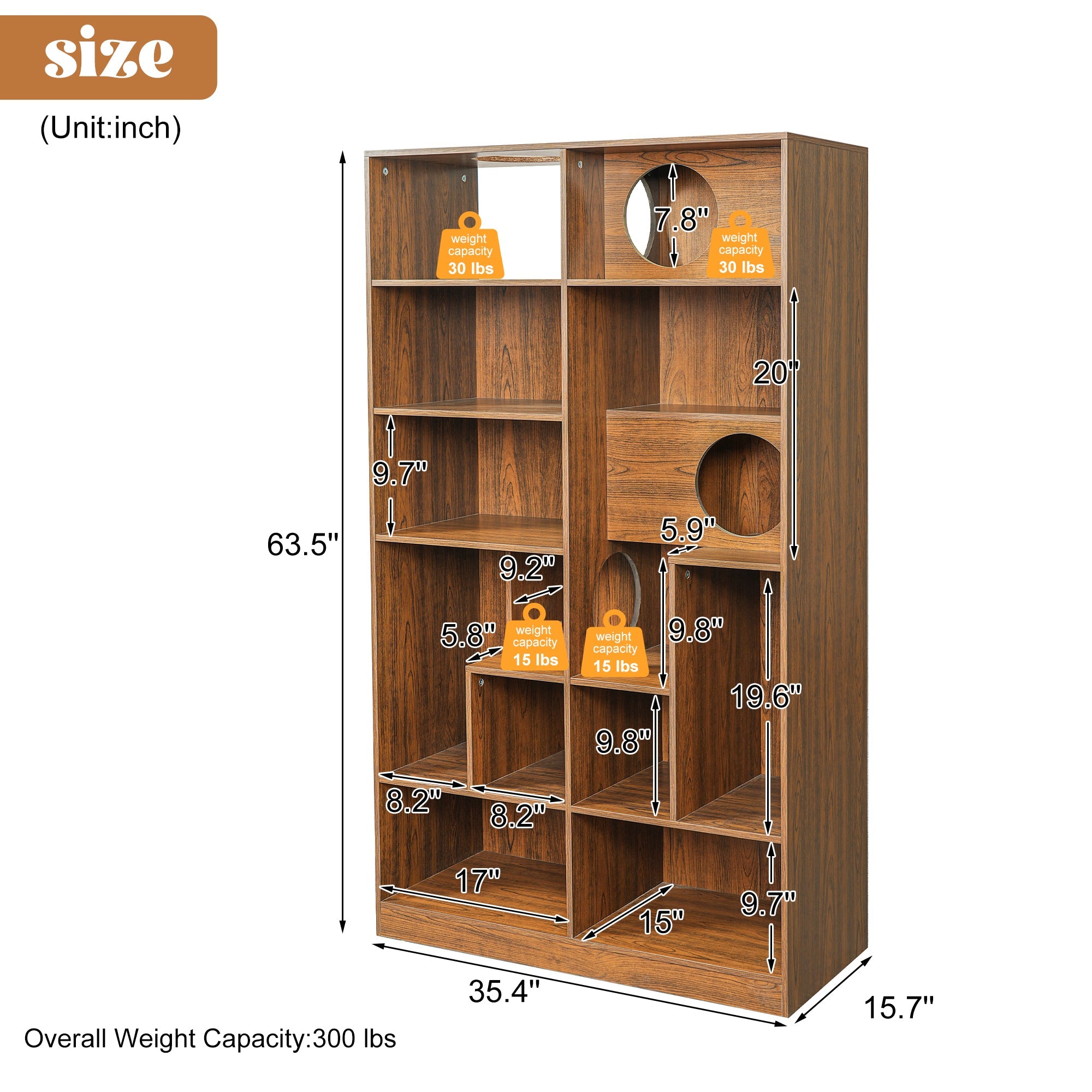 2-in-1 Cat House Bookshelf & Display Cabinet