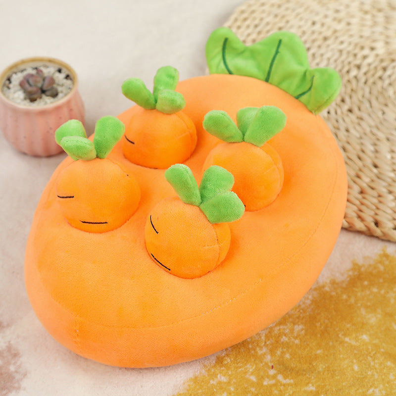 Vegetable Pull-Out Plush Snuffle Toy for Dogs & Cats — PP Cotton, Crystal Velvet (22cm & 32cm)