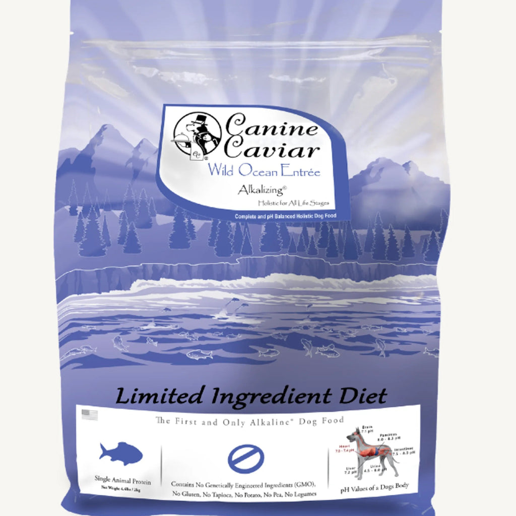 "Canine Caviar Wild Ocean Entrée Alkaline Limited Ingredient Diet Dry Dog Food bag"
