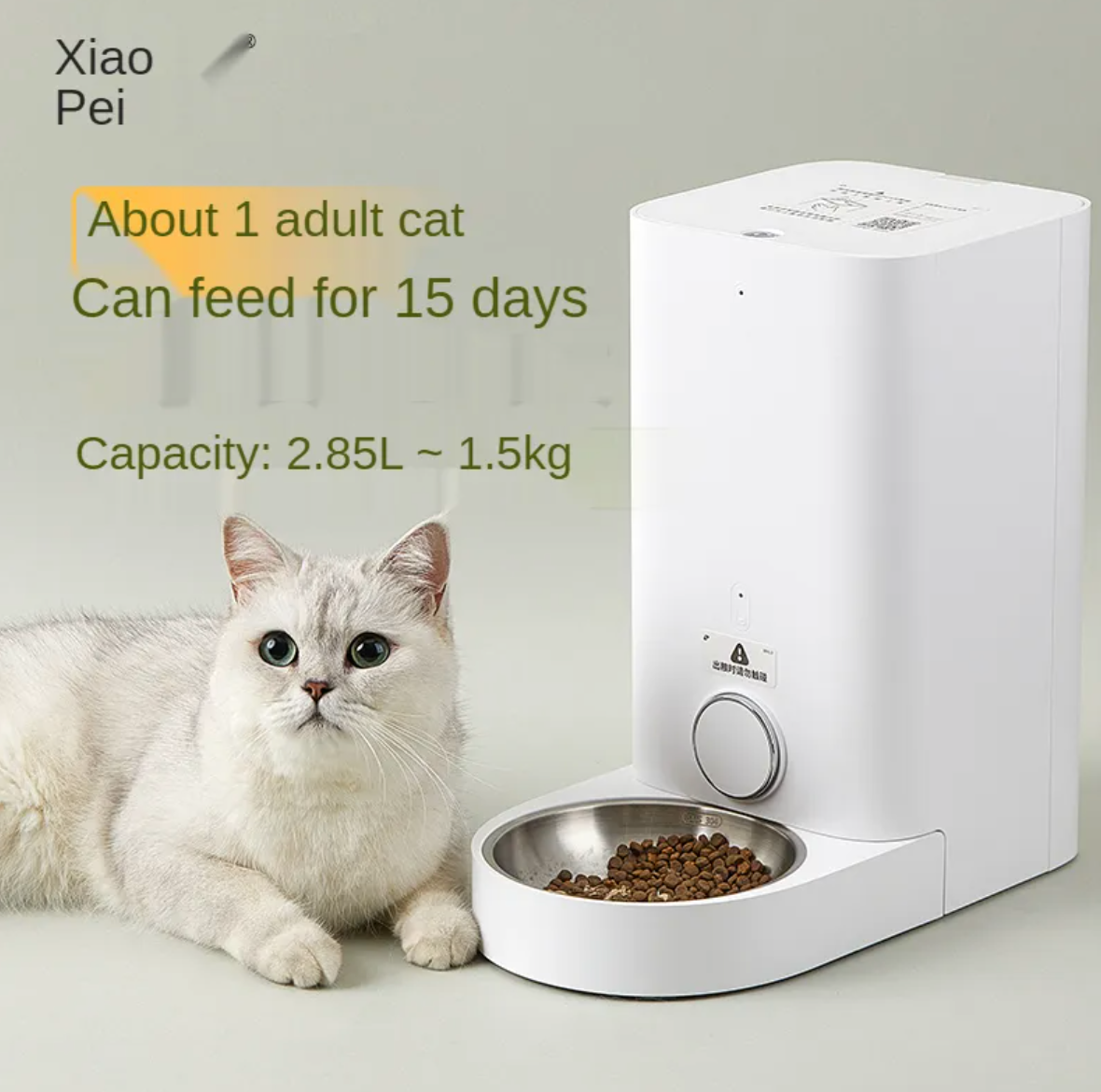 Smart Automatic Pet Feeder with Stainless Steel Bowl