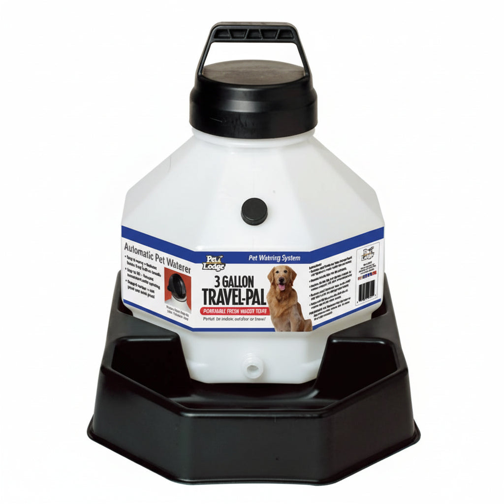 3-gallon travel waterer for pets on a white background