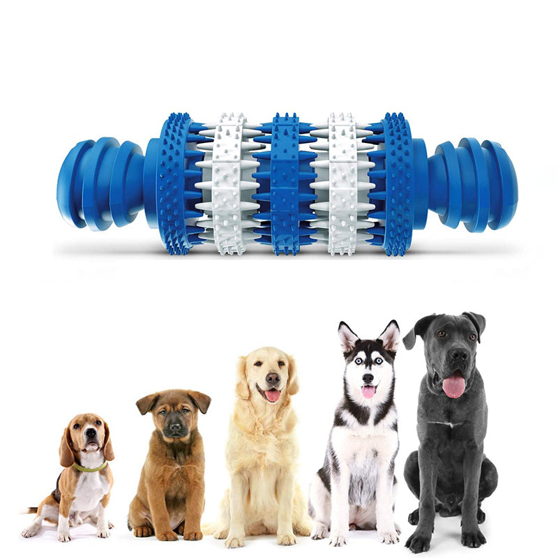 Rubber Bone Dental Chew & Treat Dispensing Dog Toy — Plaque Reducing (S: 11.4cm / L: 15.3cm)