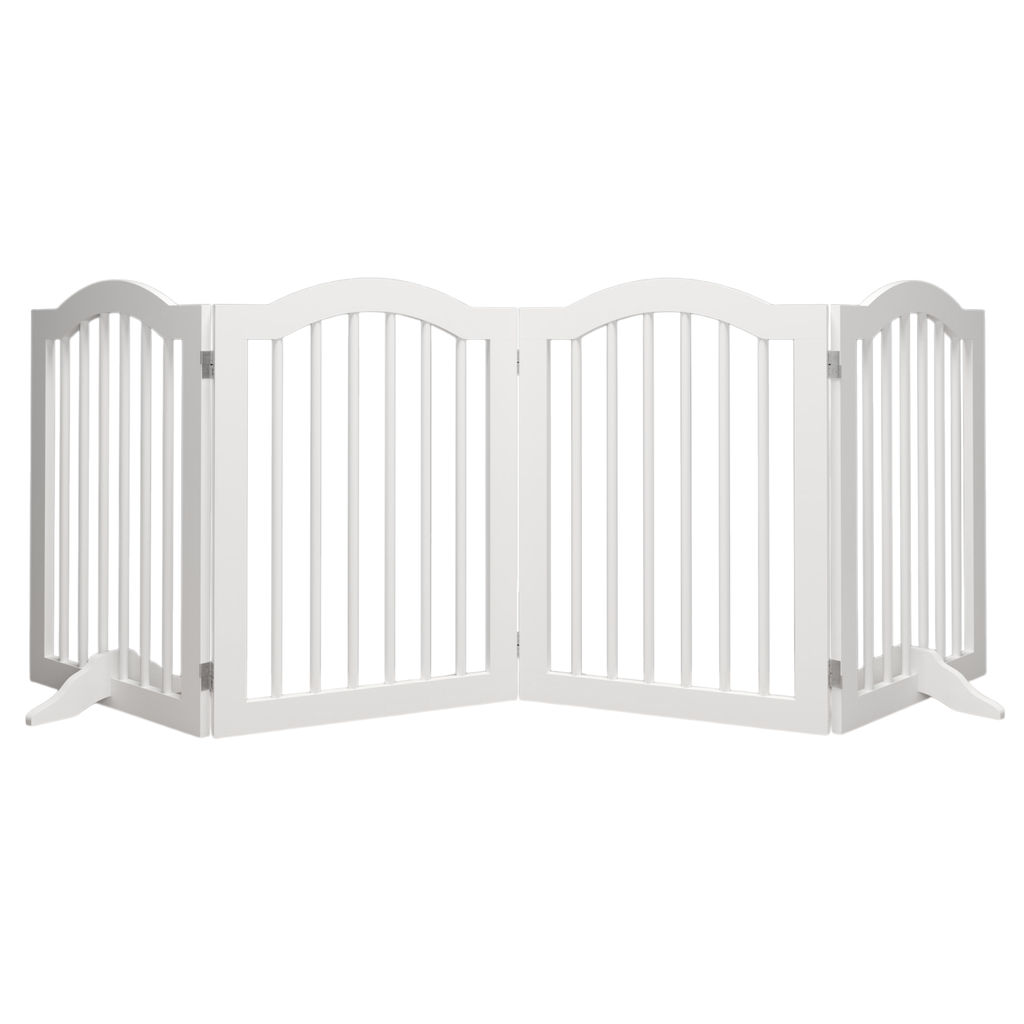 White pet gate on a white background