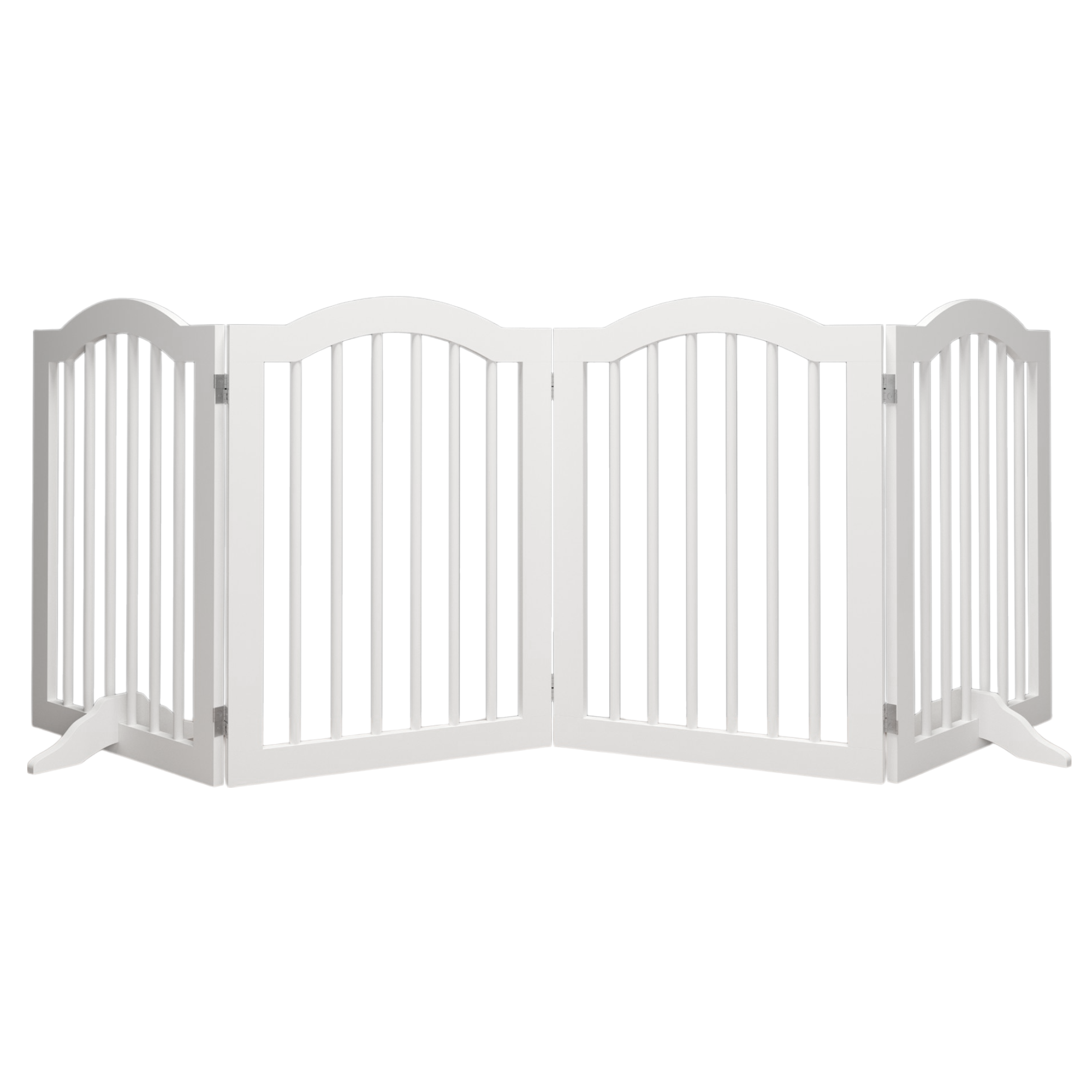 White pet gate on a white background