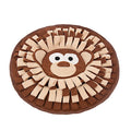 Round pet mat with lion design on a white background