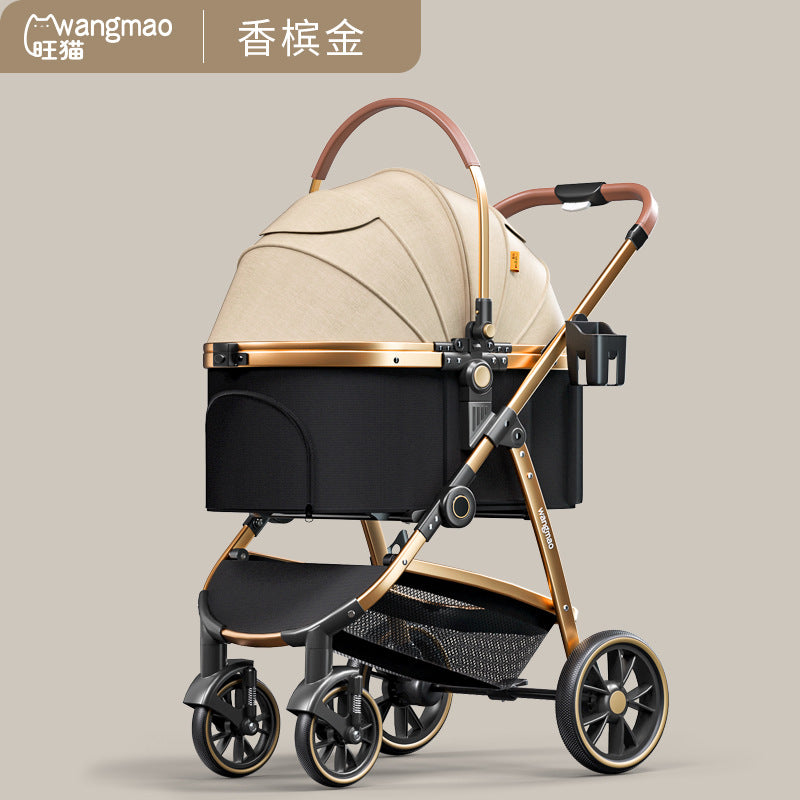Luxury Folding Pet Stroller for Medium Dogs – Aluminum Frame