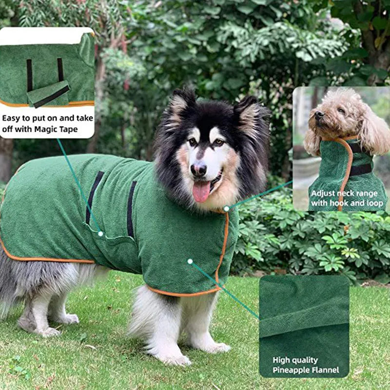 Pet Bathrobe & Fast-Drying Microfiber Towel