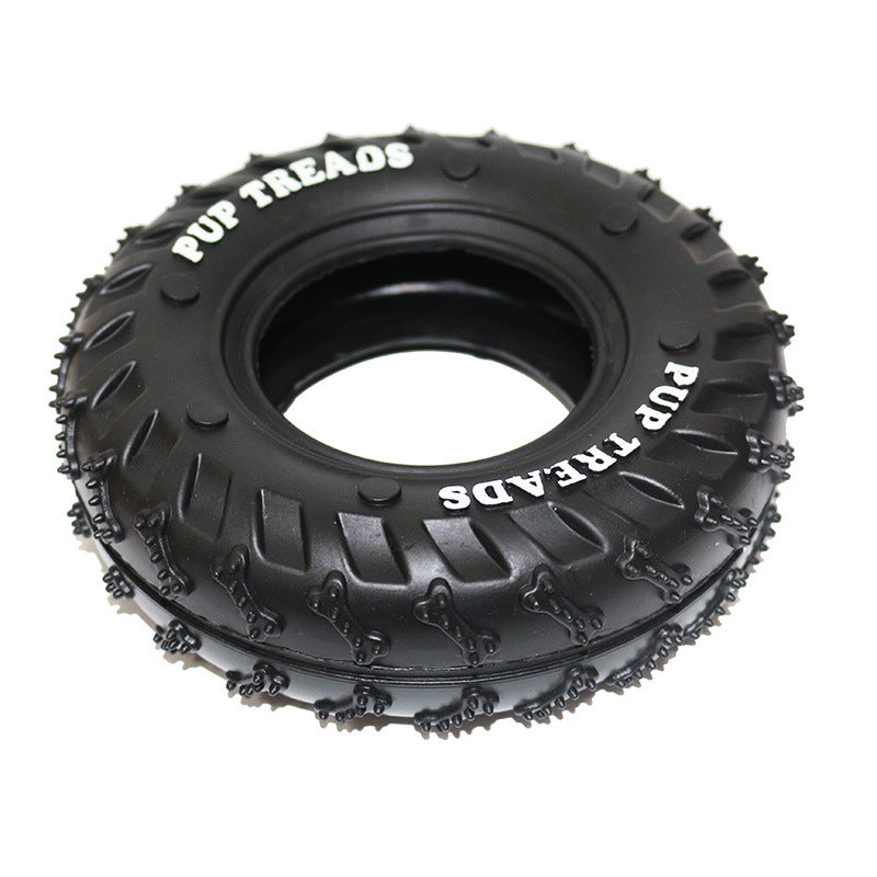Rubber Tire Dog Chew Toy (15.5 × 4cm, Black)