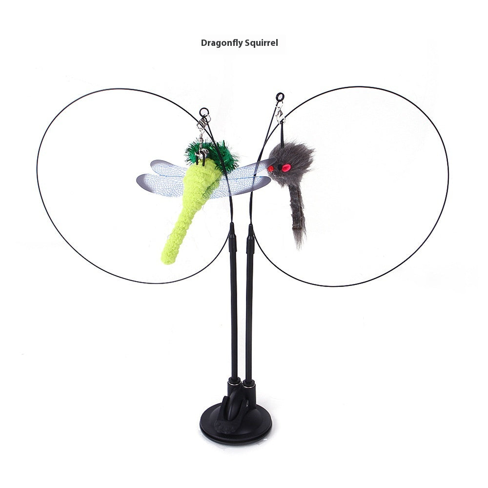 Suction Cup Cat Teaser Toy with Swappable Attachments
