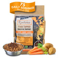 Olewo Rootsies food topper package for dogs with ingredients and benefits displayed.