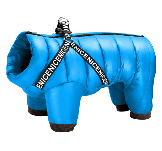 PP Cotton Winter Dog & Cat Outfit — Warm Four-Leg Suit for Small Breeds (S–2XL)