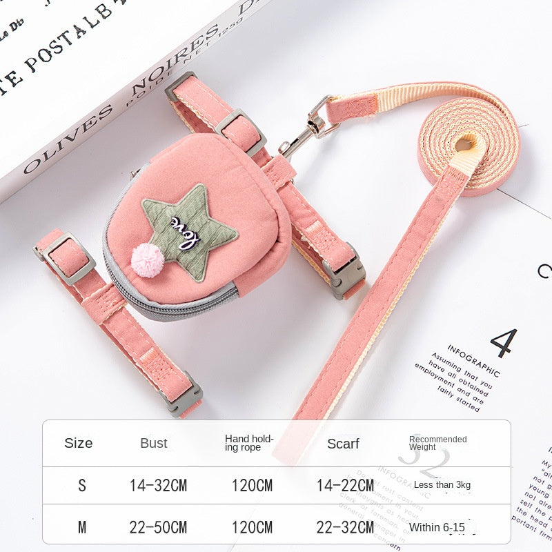 Pink baby carrier with star design on a white background