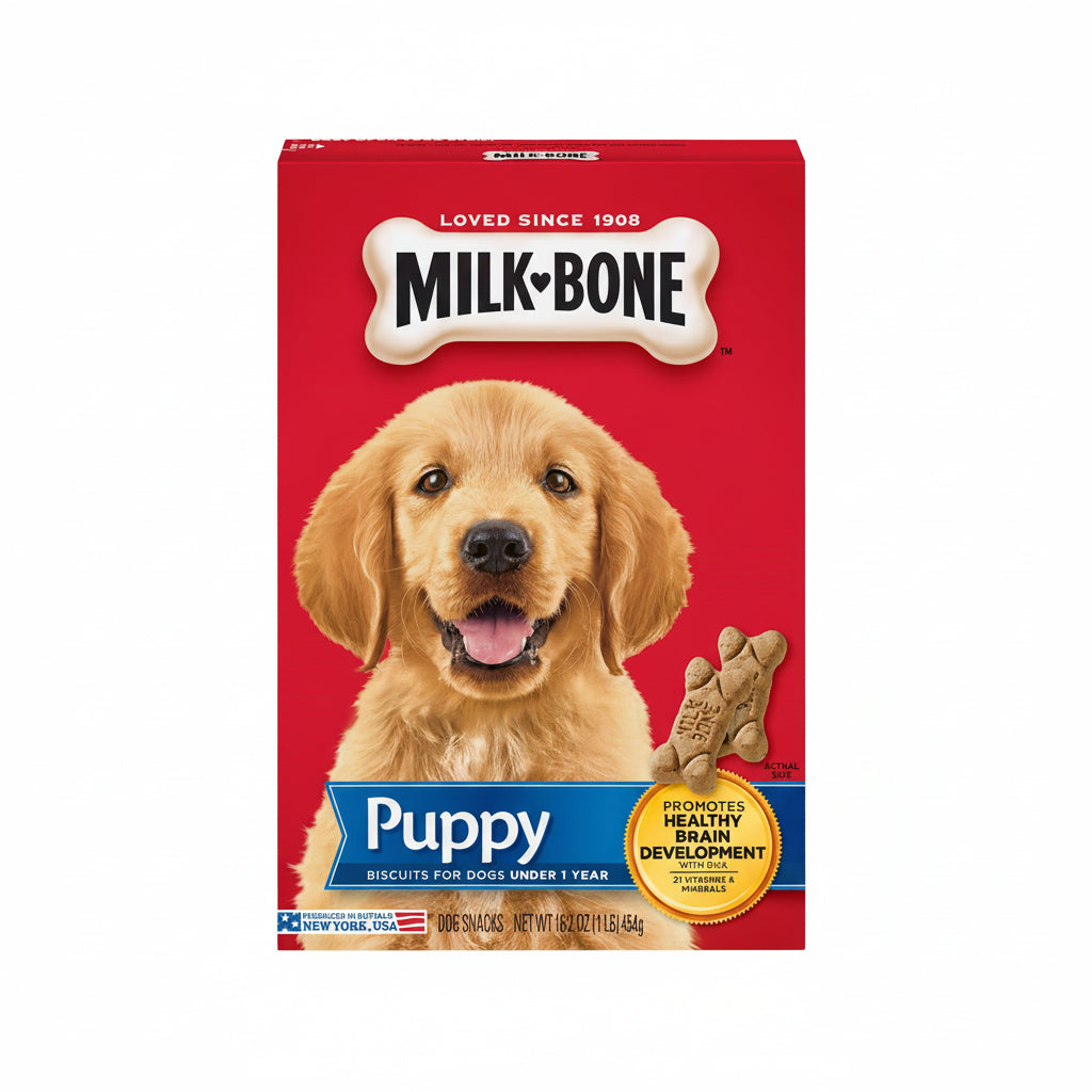 Milk-Bone Original Puppy Biscuits — Vitamin-Enriched Dog Treats (16oz, Pack of 6)