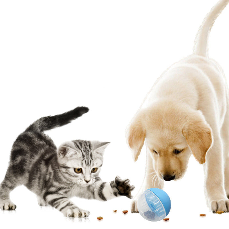 Treat Dispensing Tumbler Ball Toy for Dogs & Cats — Durable Plastic, 8.5cm (Yellow, Pink, Blue)