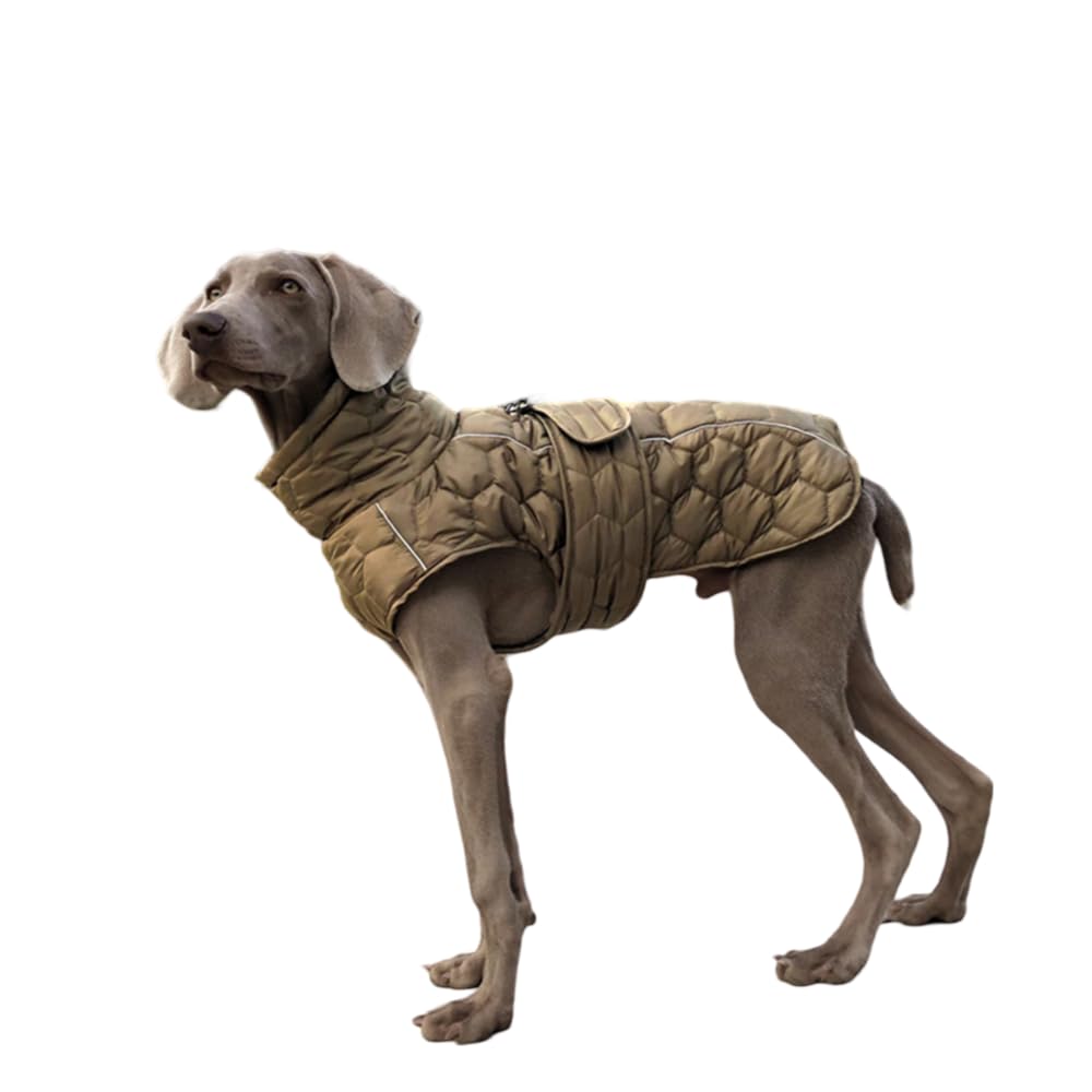 Fleece Puffer Dog Coat Vest with Reflective Trim & Water-Resistant Shell