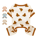 Baby romper with bear pattern on a white background
