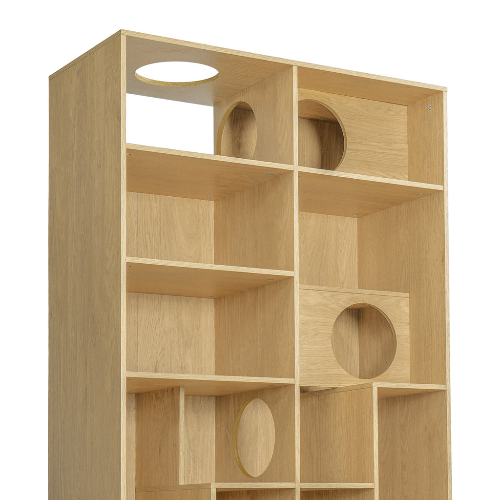 2-in-1 Cat House Bookshelf & Display Cabinet