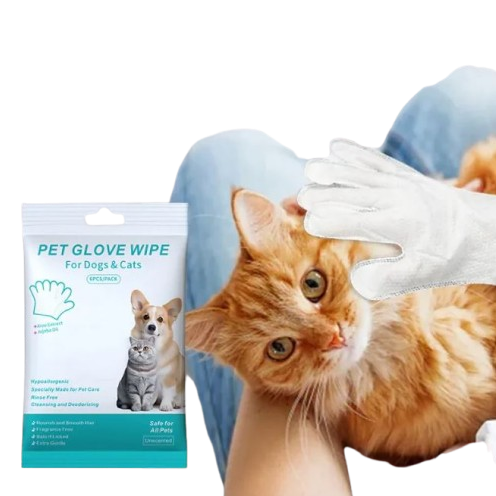 Pet Grooming Wipes & Cleaning Gloves for Dogs & Cats