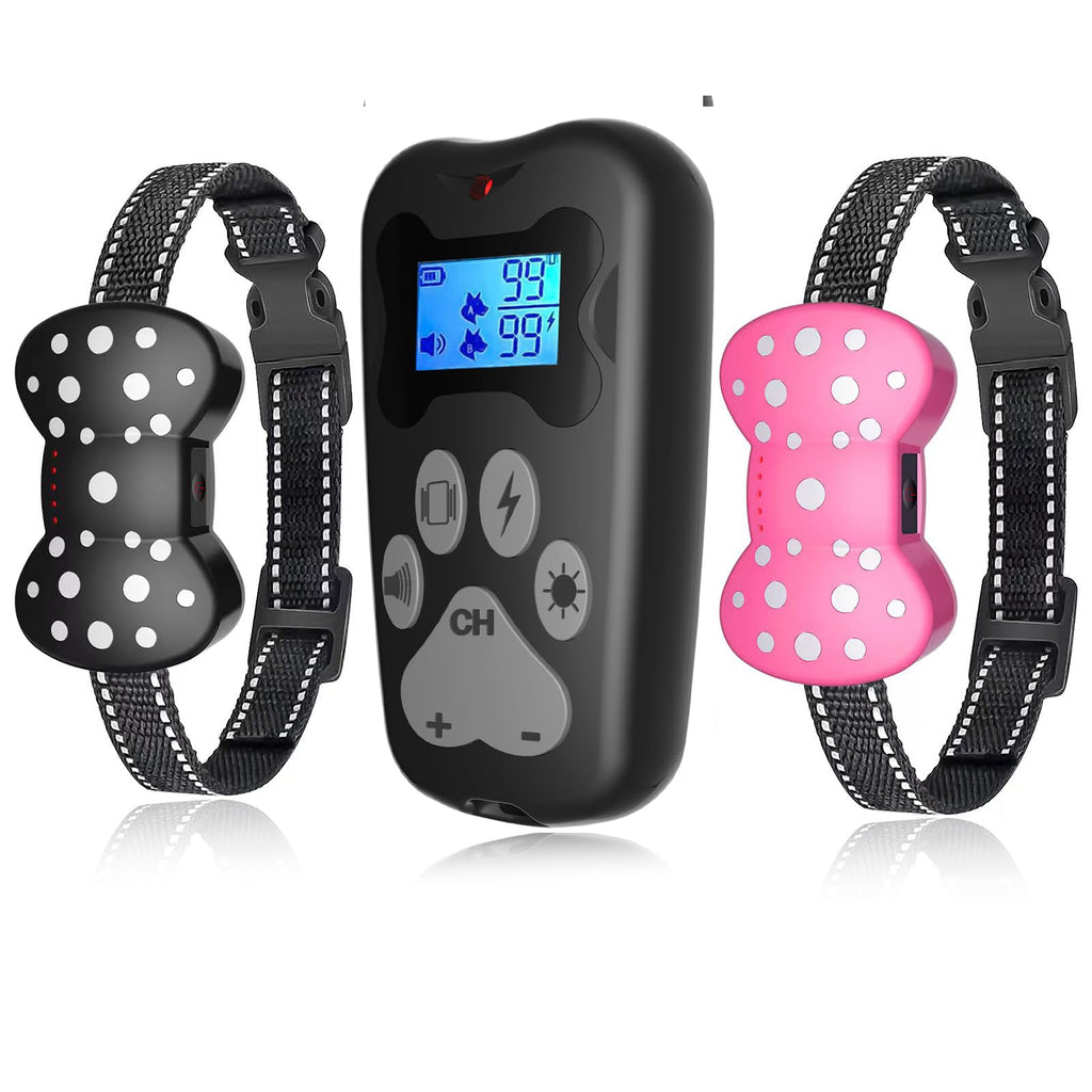 Rechargeable Dog Training Collar for 2 Dogs – 3000Ft Remote, Beep, Vibration & Shock