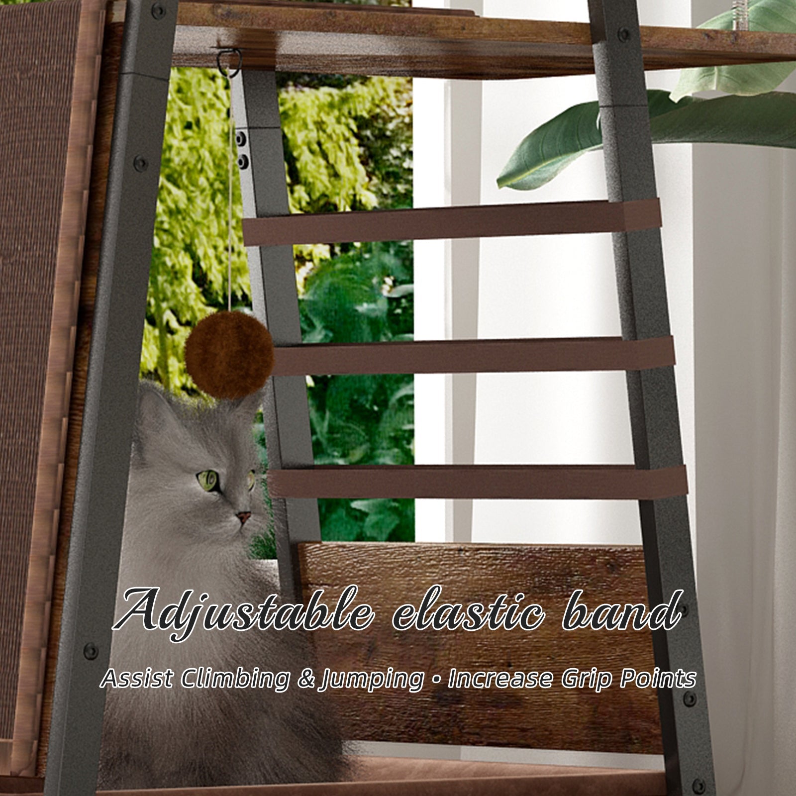 Modern Wooden Cat Tree – 58" Large Cat Tower
