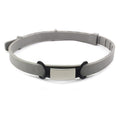 Gray belt with a silver buckle on a white background