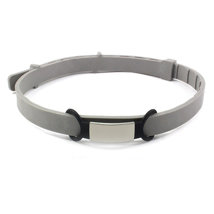 Gray belt with a silver buckle on a white background