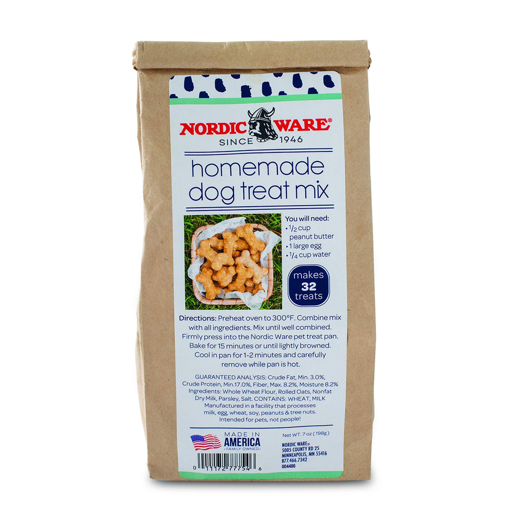 Nordic Ware homemade dog treat mix packaging on a white background