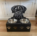 Raised Double Dog Bowl Rack for Food & Water