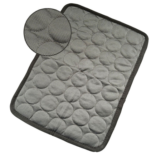 Gray textured mat with a close-up inset showing the pattern