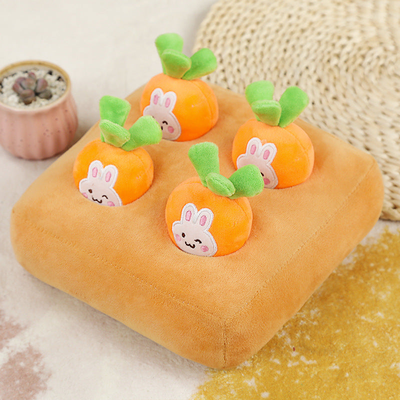 Vegetable Pull-Out Plush Snuffle Toy for Dogs & Cats — PP Cotton, Crystal Velvet (22cm & 32cm)