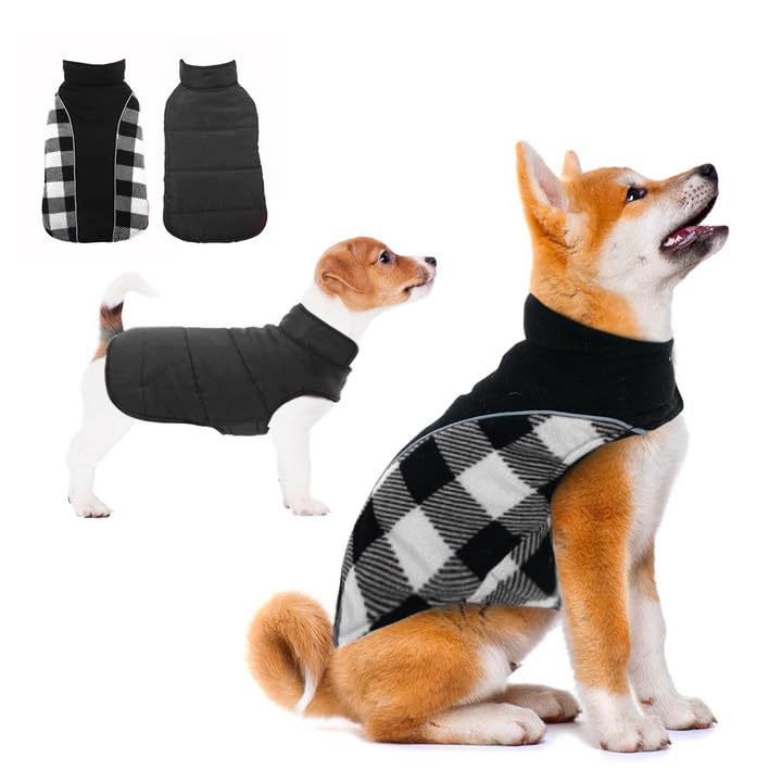 LETSQK Padded Turtleneck Dog Winter Coat