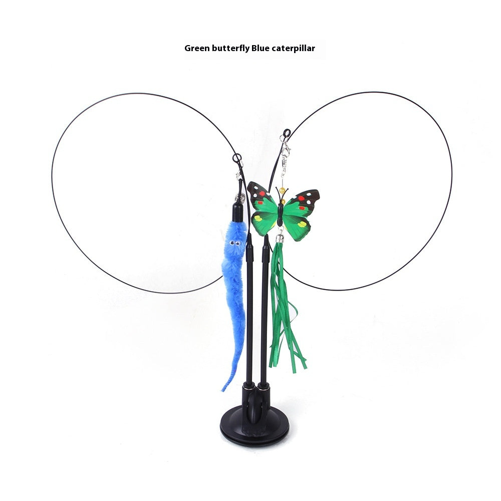 Suction Cup Cat Teaser Toy with Swappable Attachments