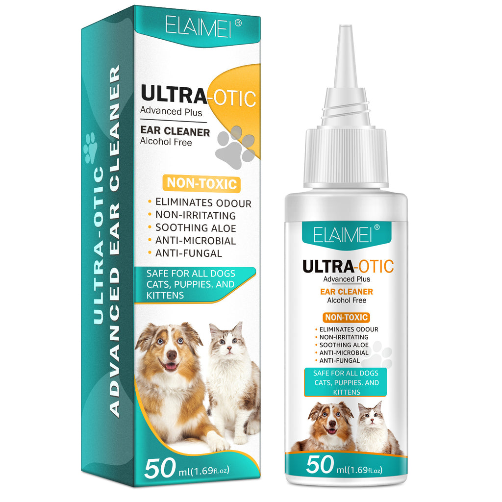 ELAIMEI Gentle Pet Ear Cleaning Solution for Dogs & Cats (50ml)