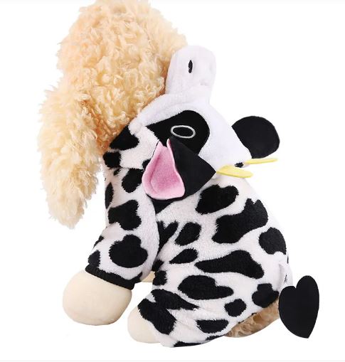 Flannel Animal Print Dog & Cat Hoodie for Autumn & Winter