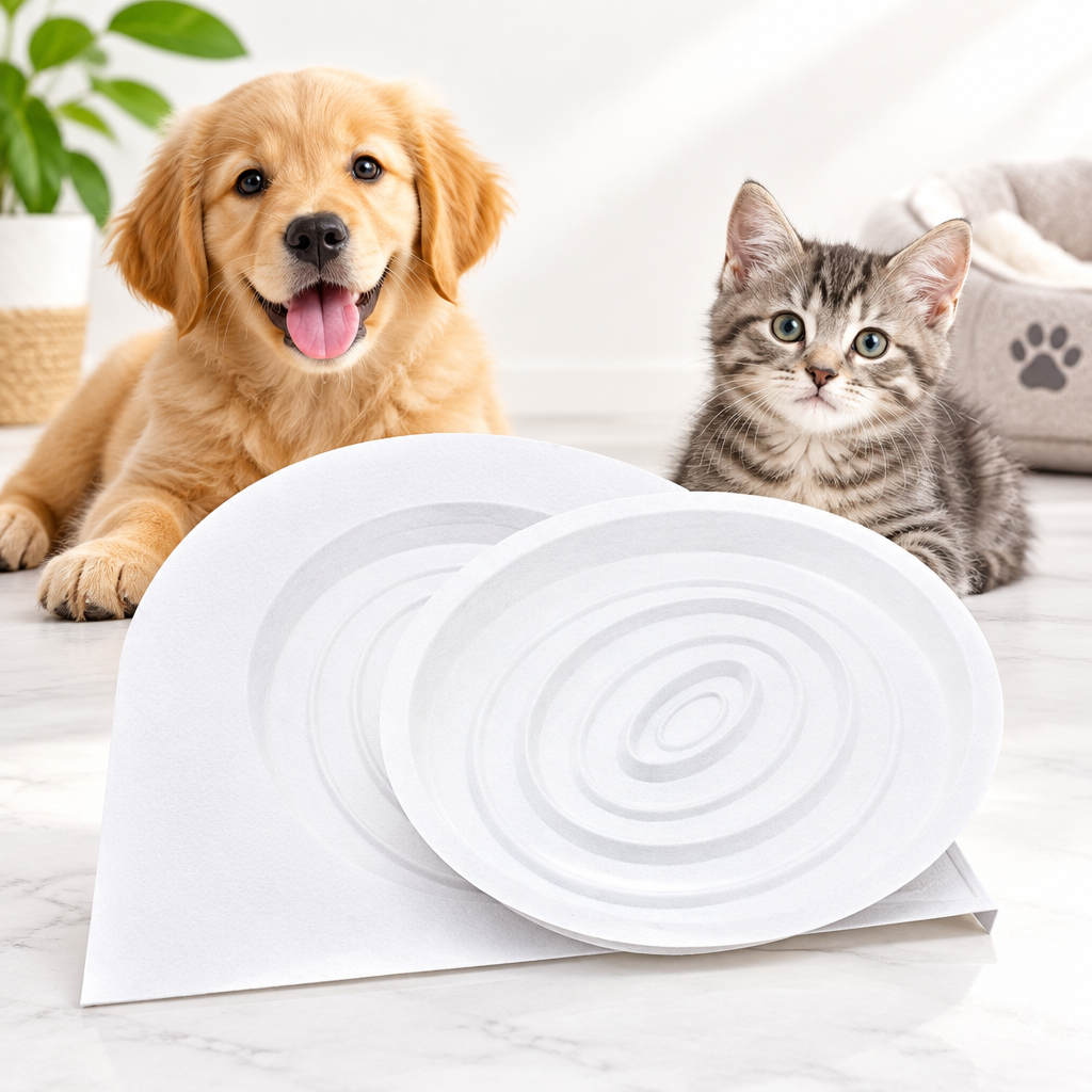 Cat Toilet Training Mat — PVC, Easy to Clean, Litter-Free Training Aid (White)
