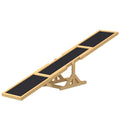 Wooden dog ramp with black surface on a white background