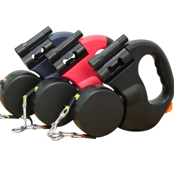 Dual Retractable Dog Leash for Two Dogs (3m, ABS)