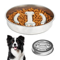 Dog food bowl with 'I love you' message made of dog food, accompanied by a dog and the bowl's base.