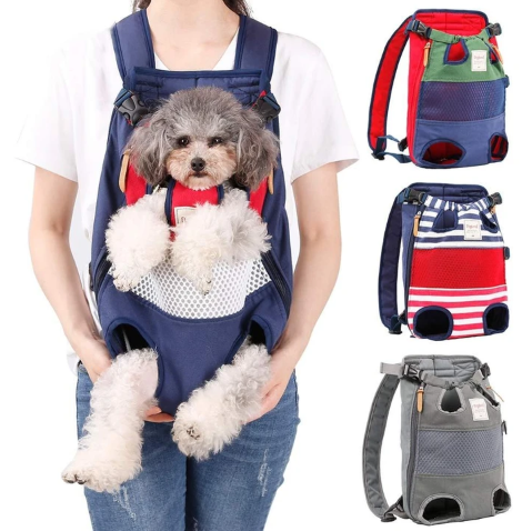Canvas Front & Back Pet Carrier Backpack for Small Dogs