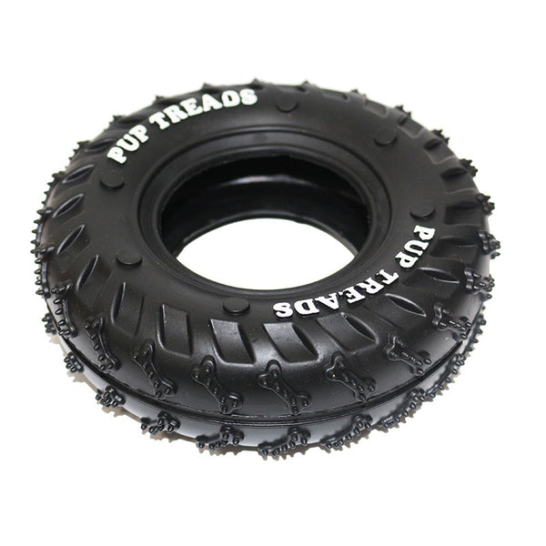 Rubber Tire Dog Chew Toy (15.5 × 4cm, Black)