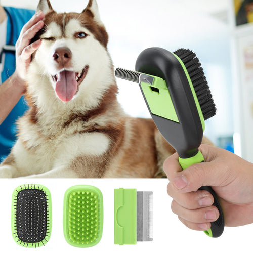 5-in-1 Pet Grooming Kit for Cats & Dogs — ABS, Stainless Steel, De-shedding & Coat Care Set