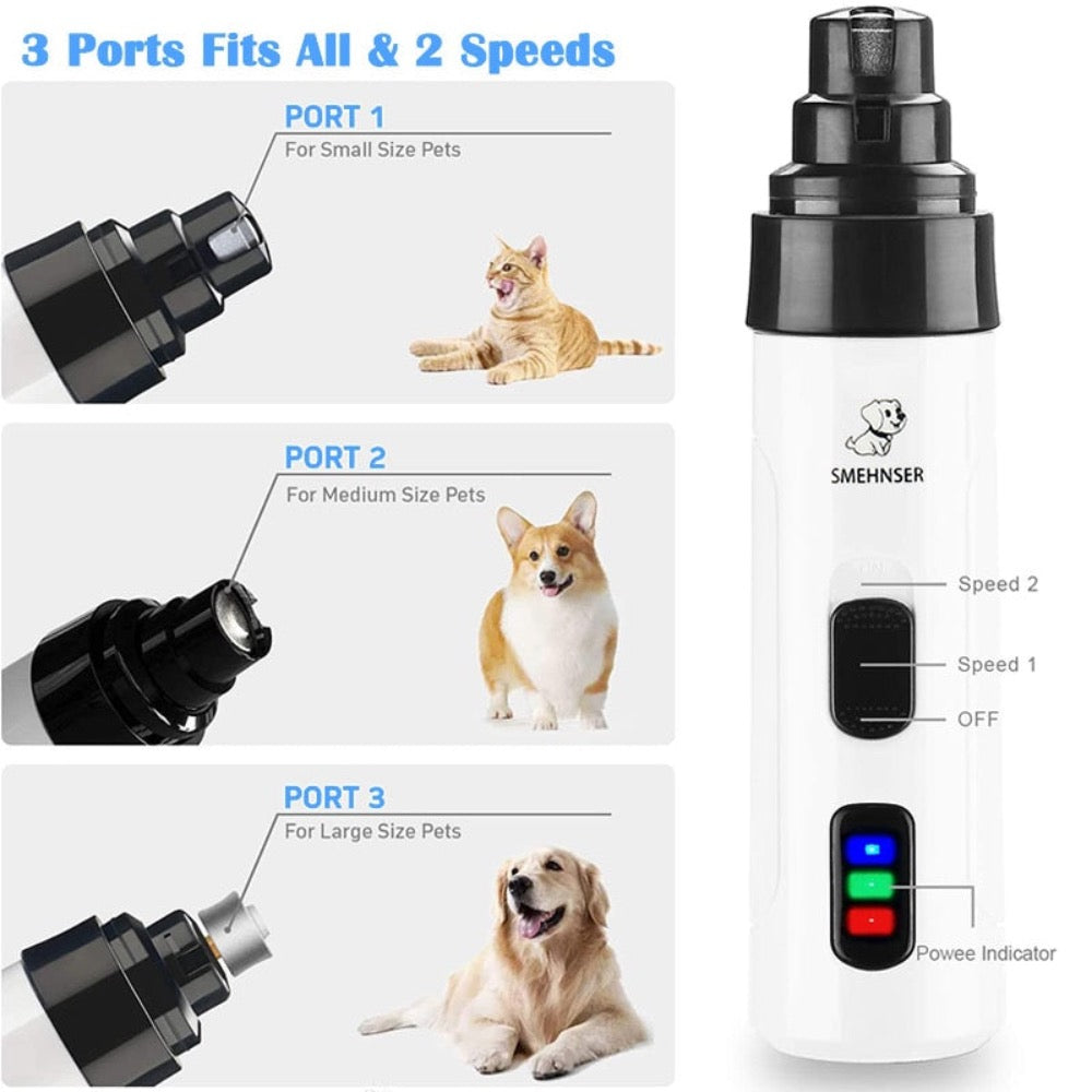 Cordless Pet Nail Grinder – Quiet, Rechargeable & Gentle