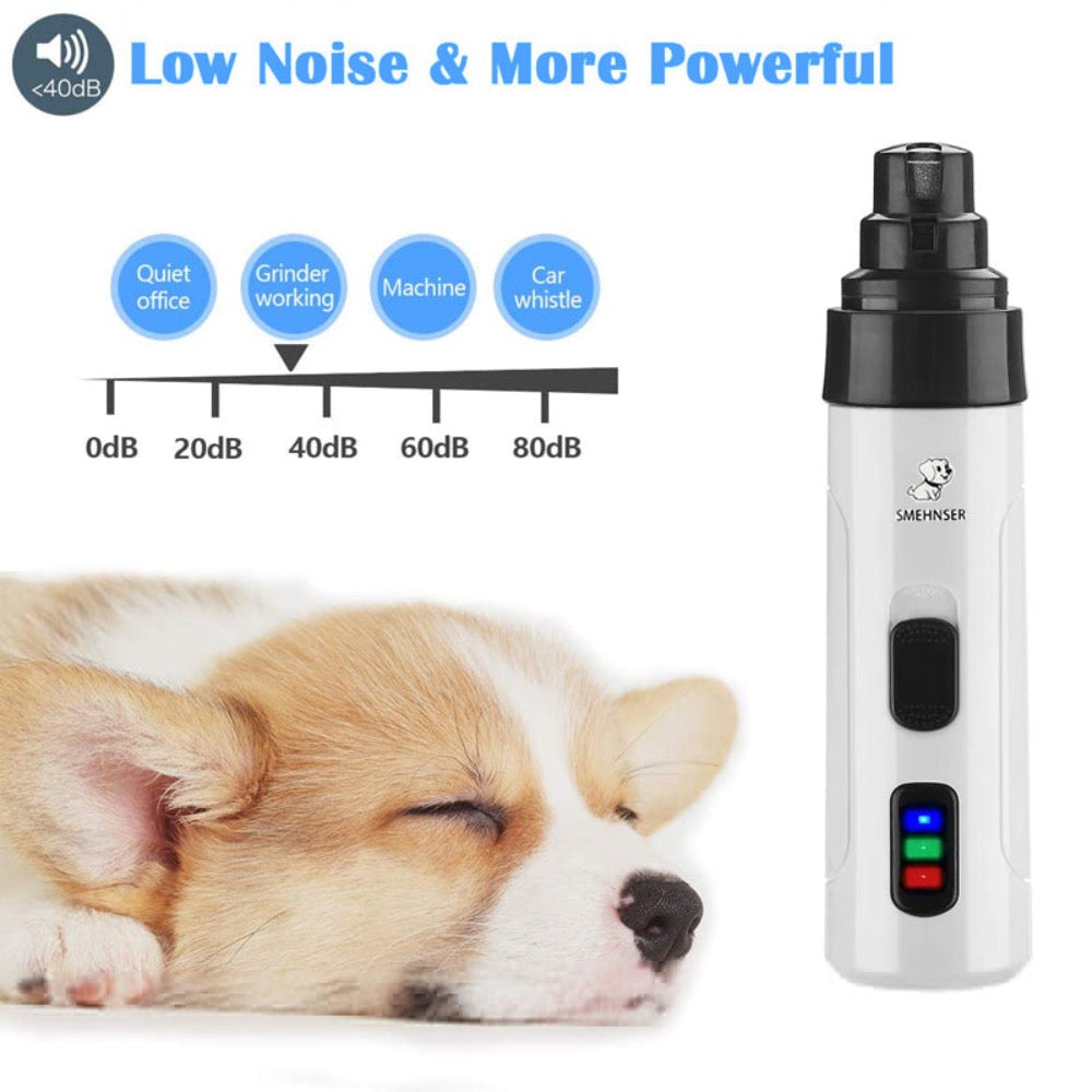 Cordless Pet Nail Grinder – Quiet, Rechargeable & Gentle