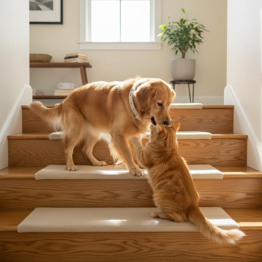 Cat and dog deworming collar with a dog and cat 