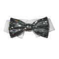Sparky Sequin Bow Tie Dog Collar – Silver
